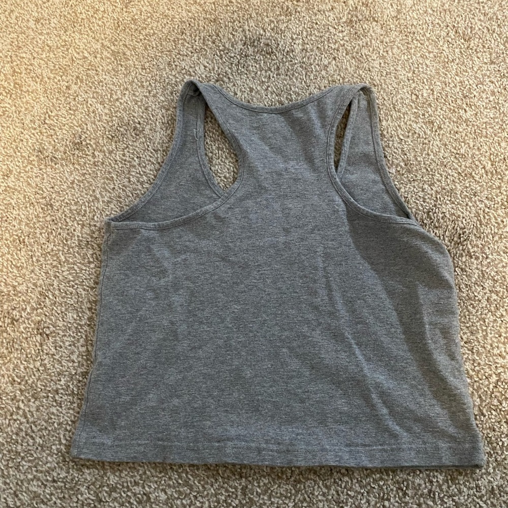 Gray Cropped Workout Tank Top - Picture 2 of 2